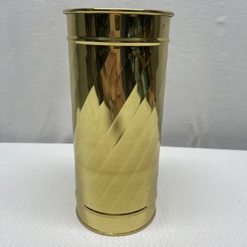 Vintage Solid Brass Vase Bristol Lacquer Finish 8.25 x 3.75 USA Utensils Flowers